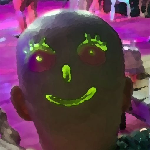 happy back face from dare-dare head